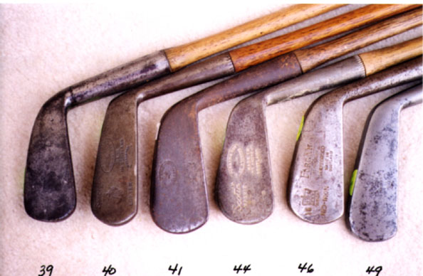Wooden Shafted Golf Clubs & Golf Collectibles, wood shafted putters, hickory shafts, antique golf clubs, mashies, mid-irons